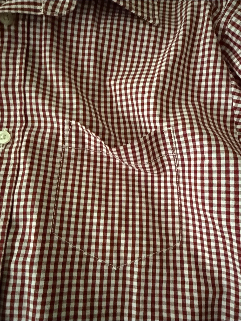 Chaps Burgundy Gingham Button-Up Dress Shirt